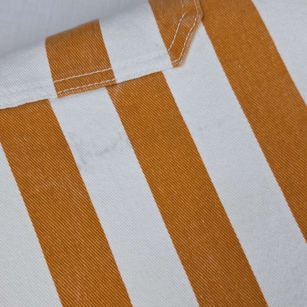 Wild Fable Wide Leg Striped Crop Pants Womens 10 Orange White Cotton Blend Denim - Picture 8 of 11